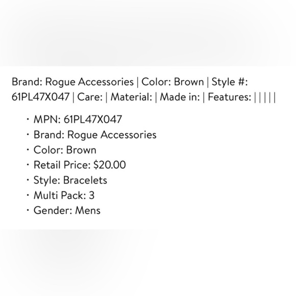 RA Rogue Accessories 3-Piece Men’s Wooden Beads Bracelets NWT‎ - Picture 4 of 5